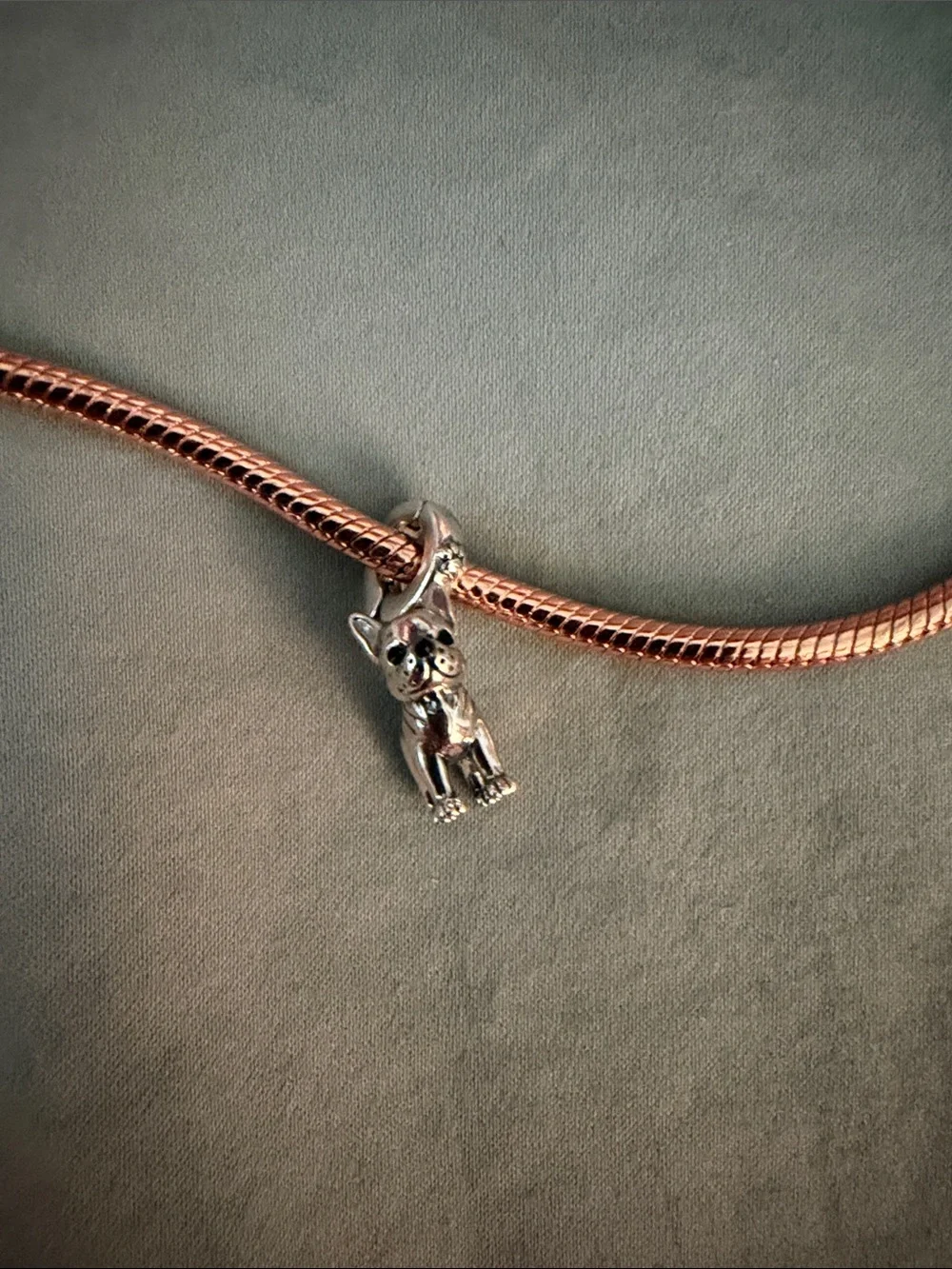 Silver French BullDog Dangle Charm - Picture 4 of 4